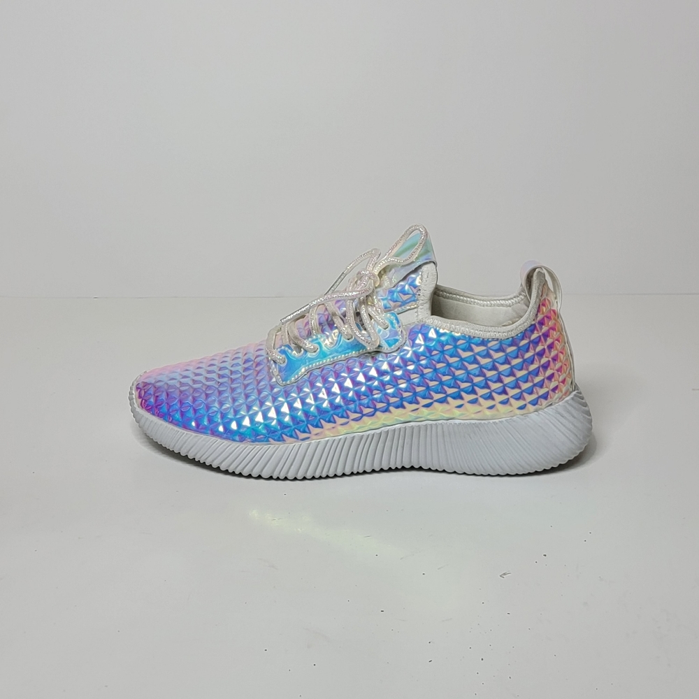 ROXY ROSE Holographic studded embossed sneakers size 7.5